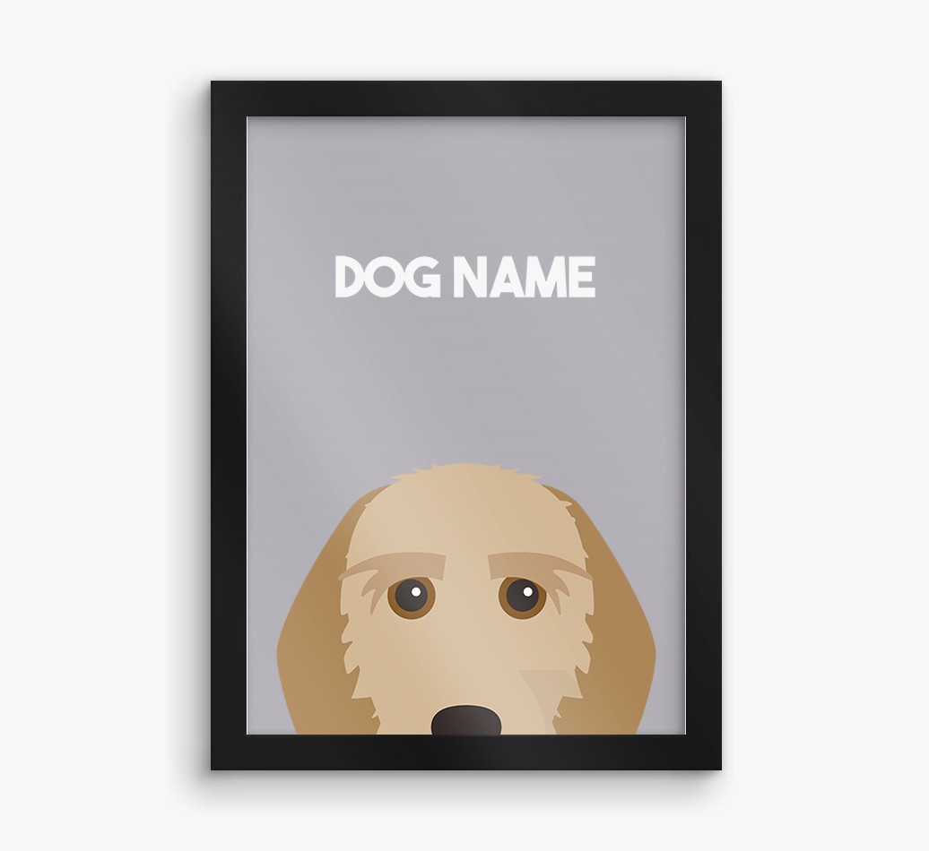 Peeking Dog: Personalised {breedFullName} Framed Print