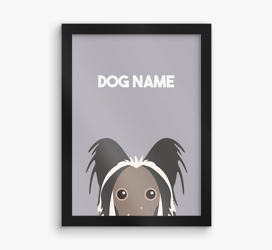 Peeking Dog: Personalised {breedFullName} Framed Print