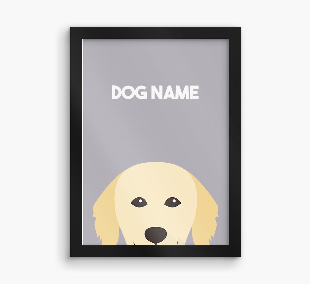Peeking Dog: Personalised {breedFullName} Framed Print