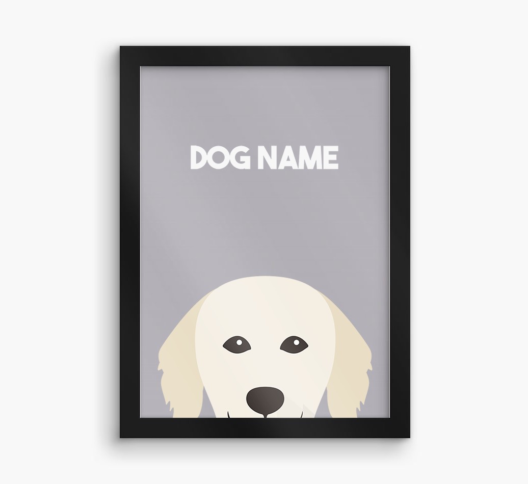 Peeking Dog: Personalised {breedFullName} Framed Print