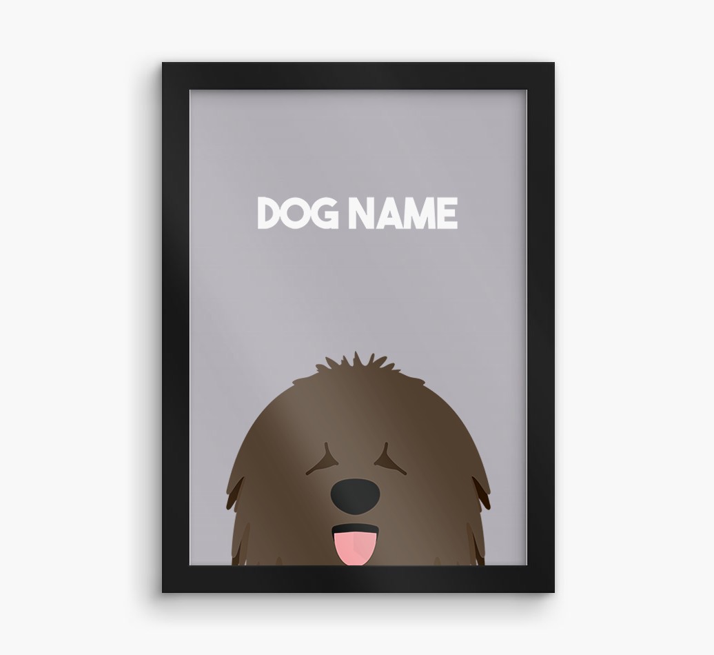Peeking Dog: Personalised {breedFullName} Framed Print