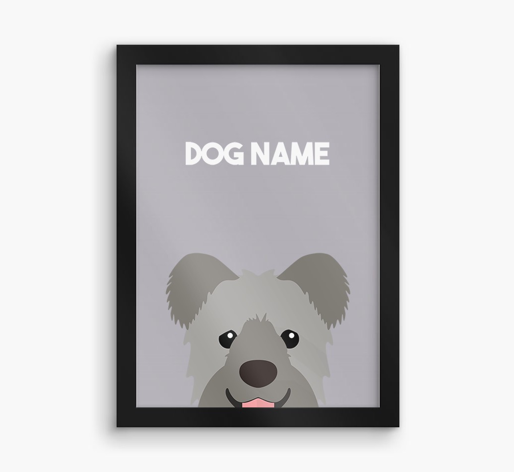 Peeking Dog: Personalised {breedFullName} Framed Print