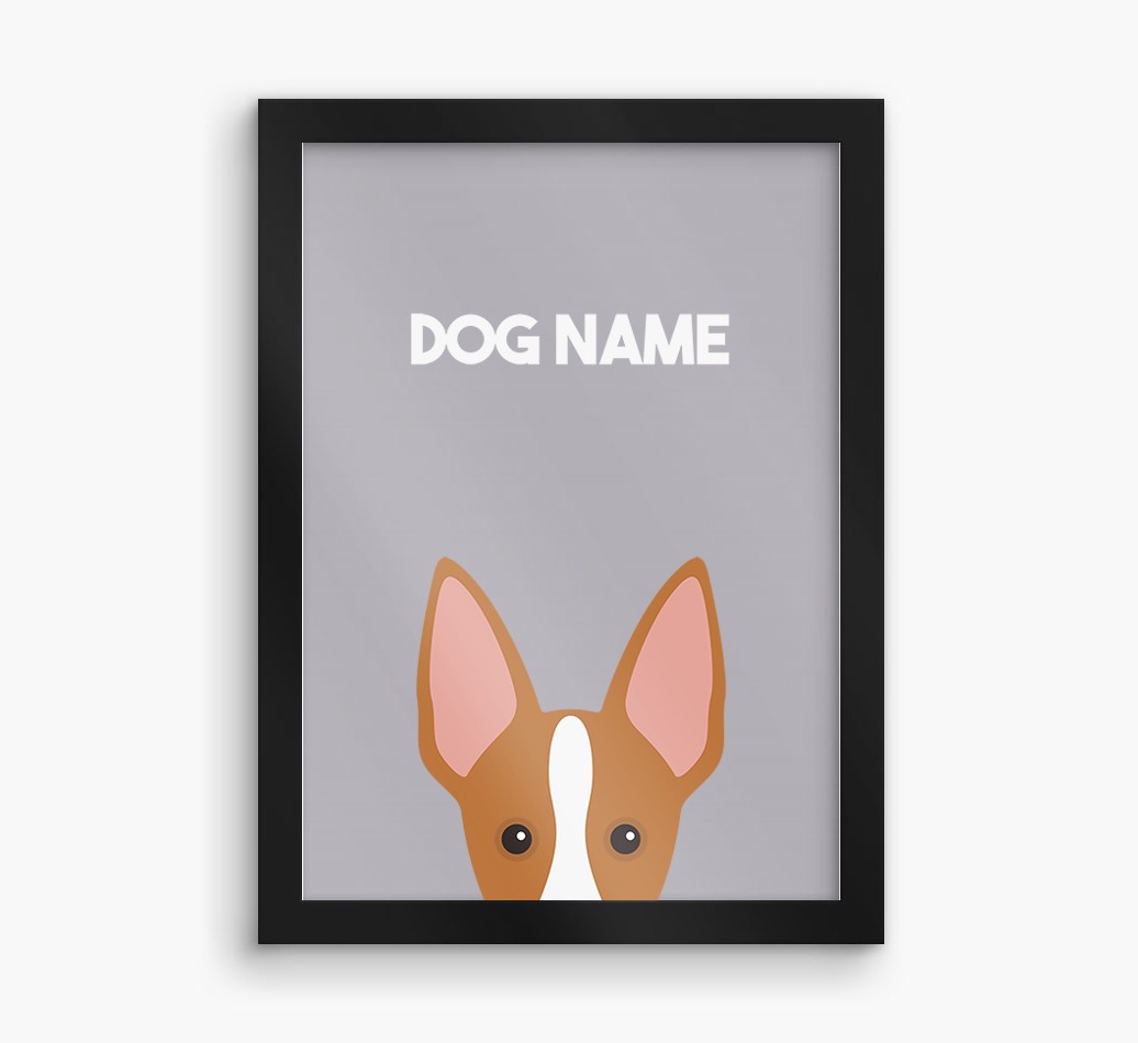 Peeking Dog: Personalised {breedFullName} Framed Print