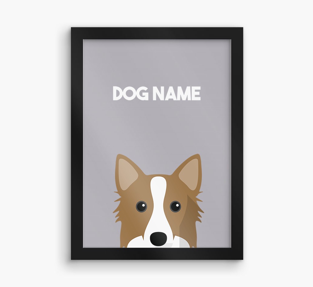 Peeking Dog: Personalised {breedFullName} Framed Print