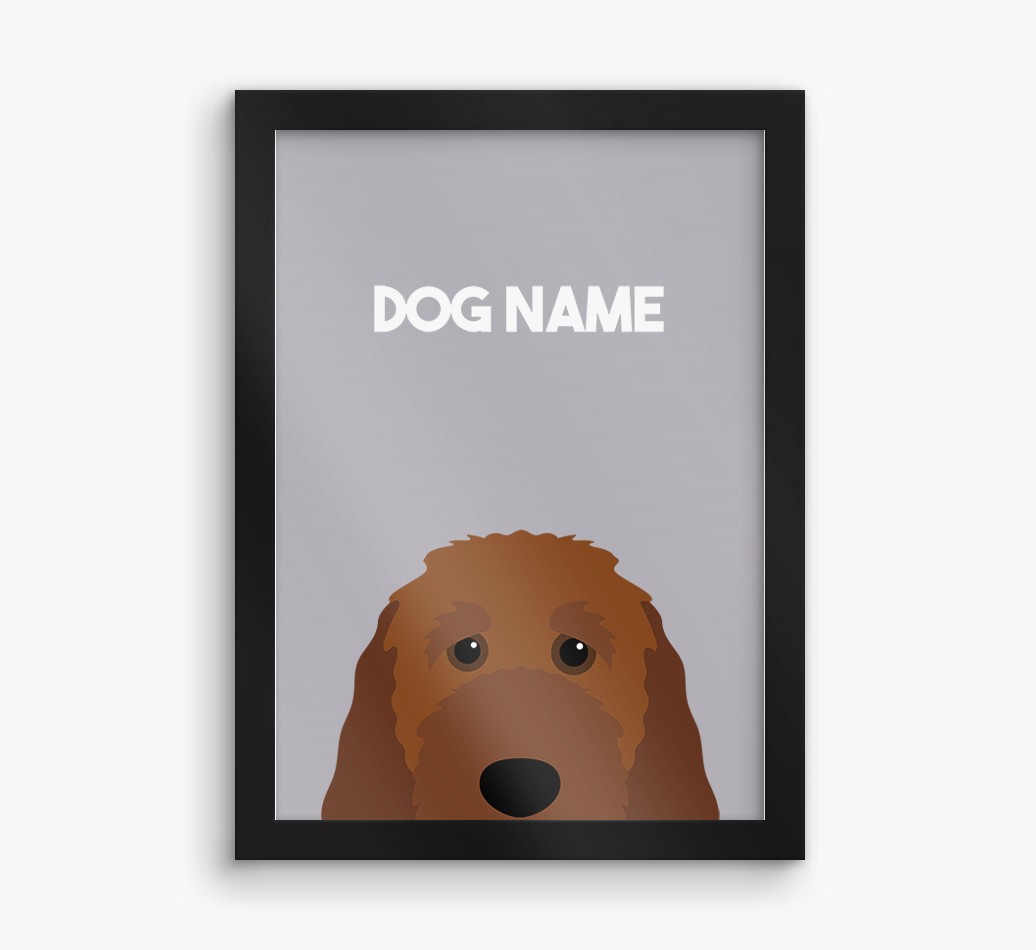Peeking Dog: Personalised {breedFullName} Framed Print