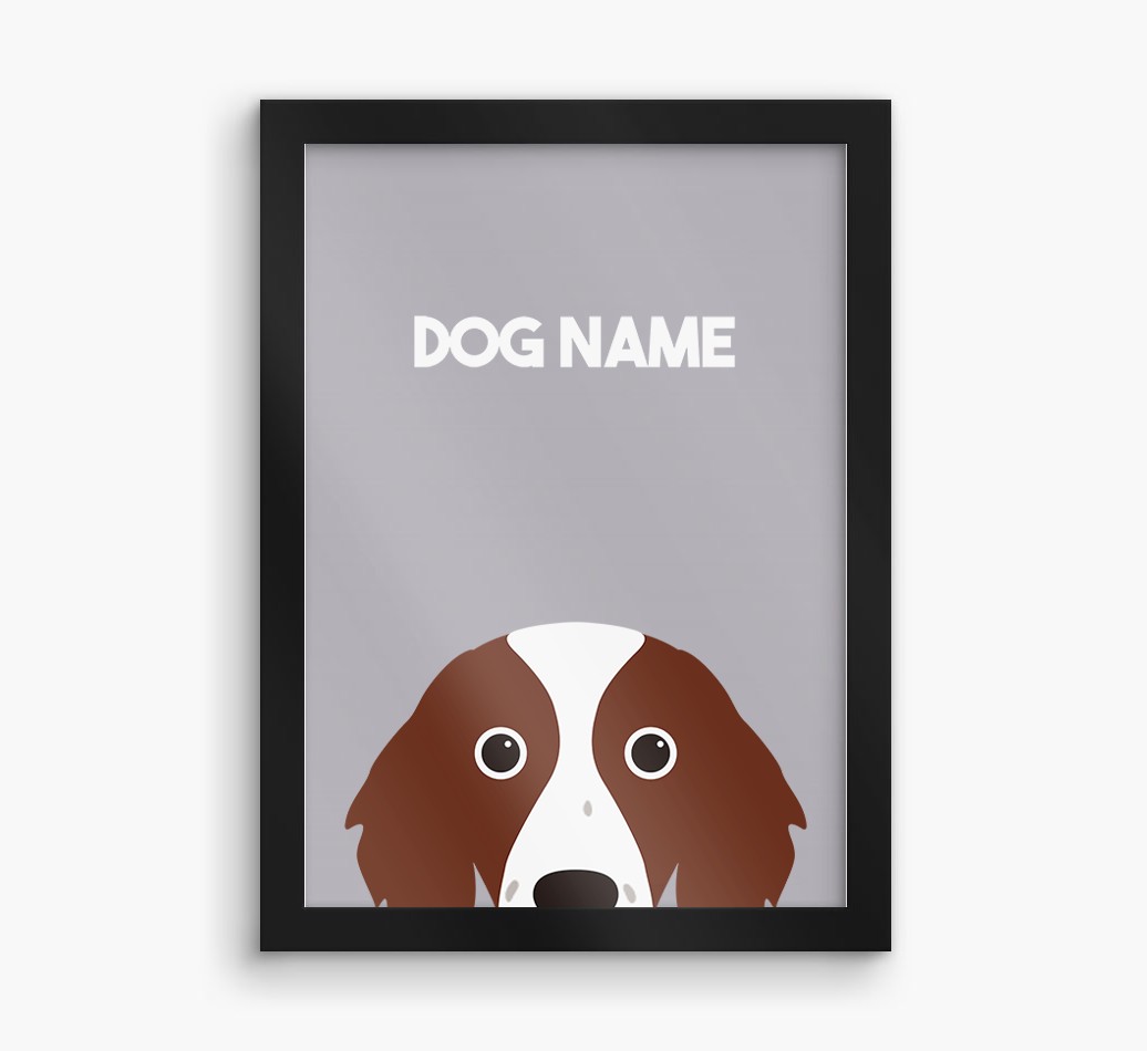 Peeking Dog: Personalised {breedFullName} Framed Print