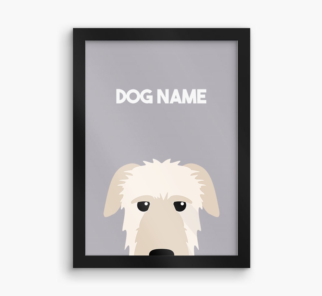 Peeking Dog: Personalised {breedFullName} Framed Print