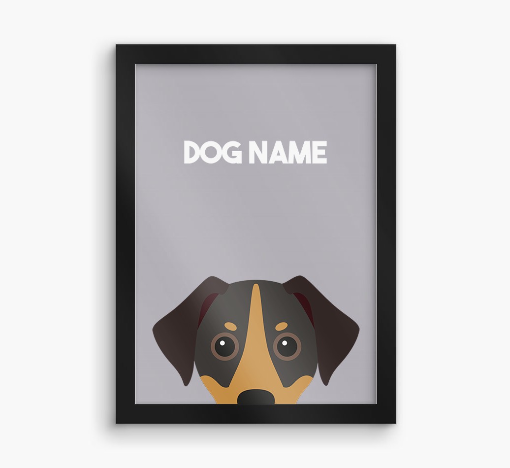 Peeking Dog: Personalized {breedFullName} Framed Print