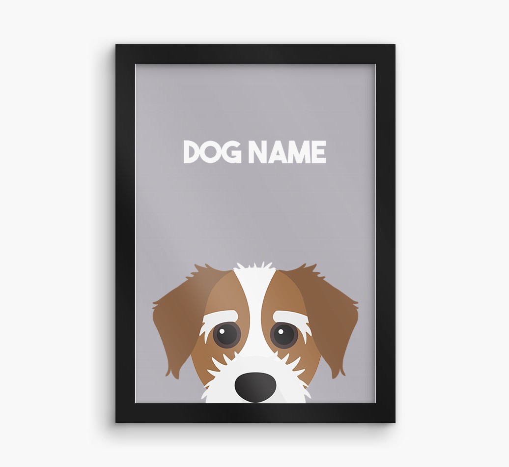 Peeking Dog: Personalised {breedFullName} Framed Print