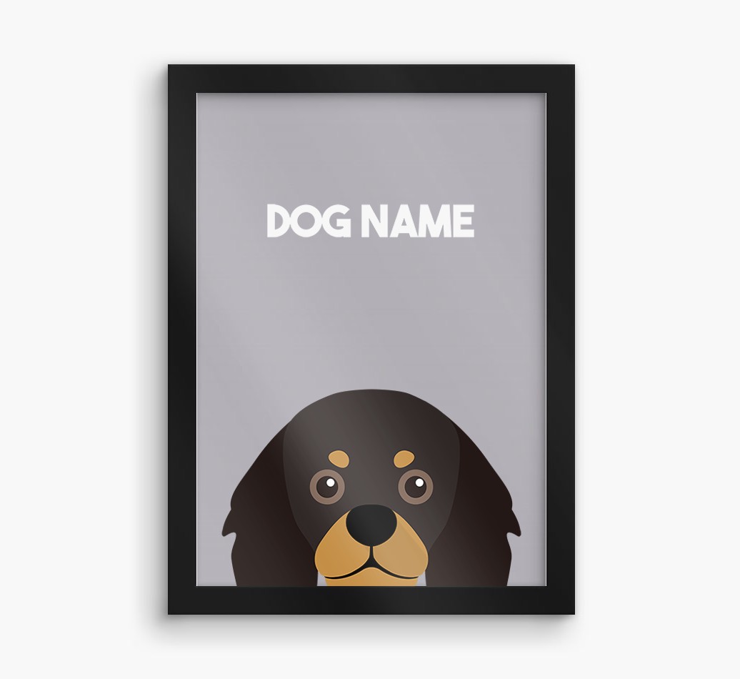 Peeking Dog: Personalised {breedFullName} Framed Print