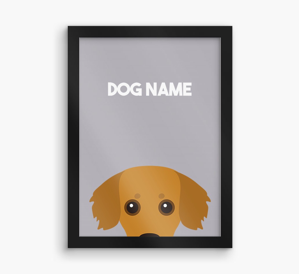 Peeking Dog: Personalised {breedFullName} Framed Print