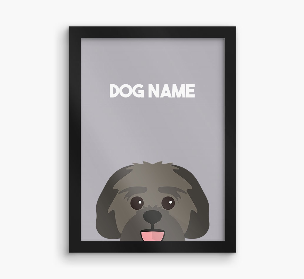 Peeking Dog: Personalised {breedFullName} Framed Print
