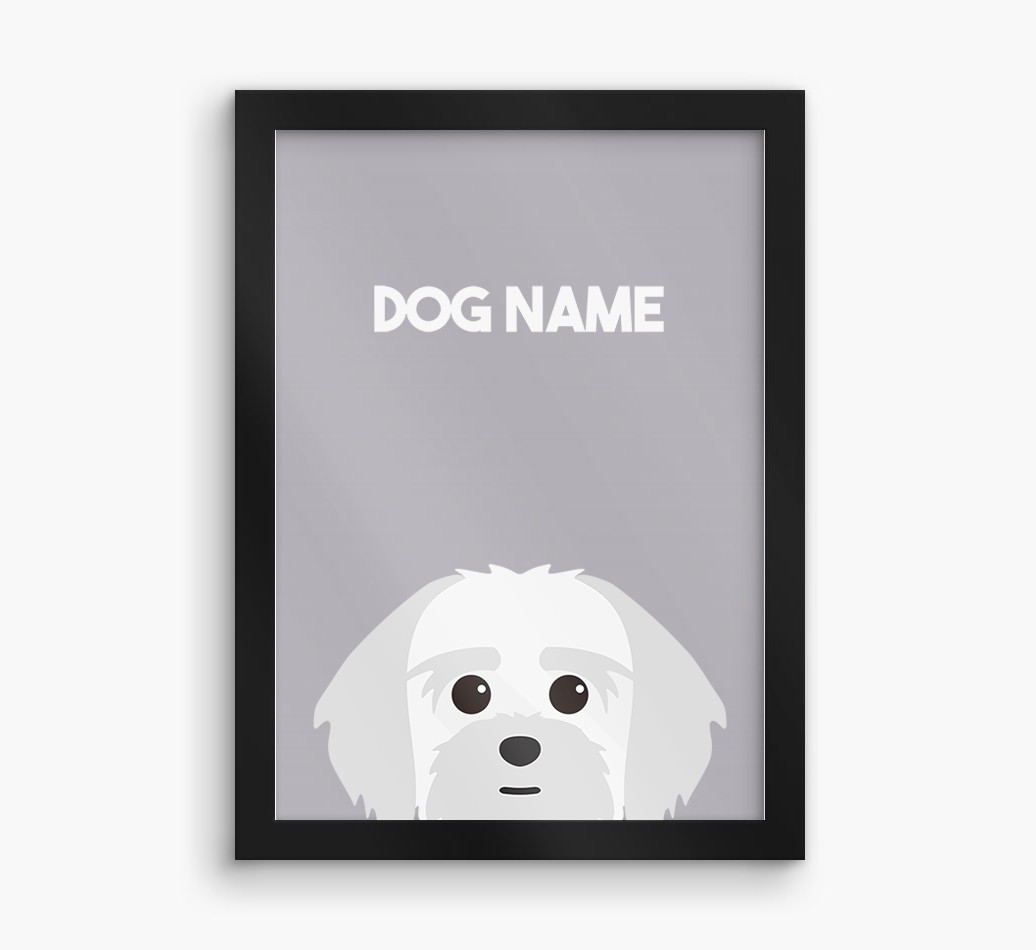 Peeking Dog: Personalised {breedFullName} Framed Print