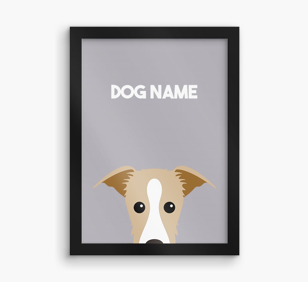 Peeking Dog: Personalized {breedFullName} Framed Print