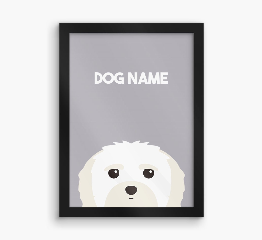 Peeking Dog: Personalised {breedFullName} Framed Print
