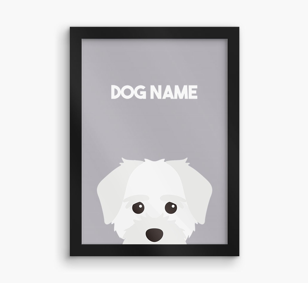 Peeking Dog: Personalised {breedFullName} Framed Print
