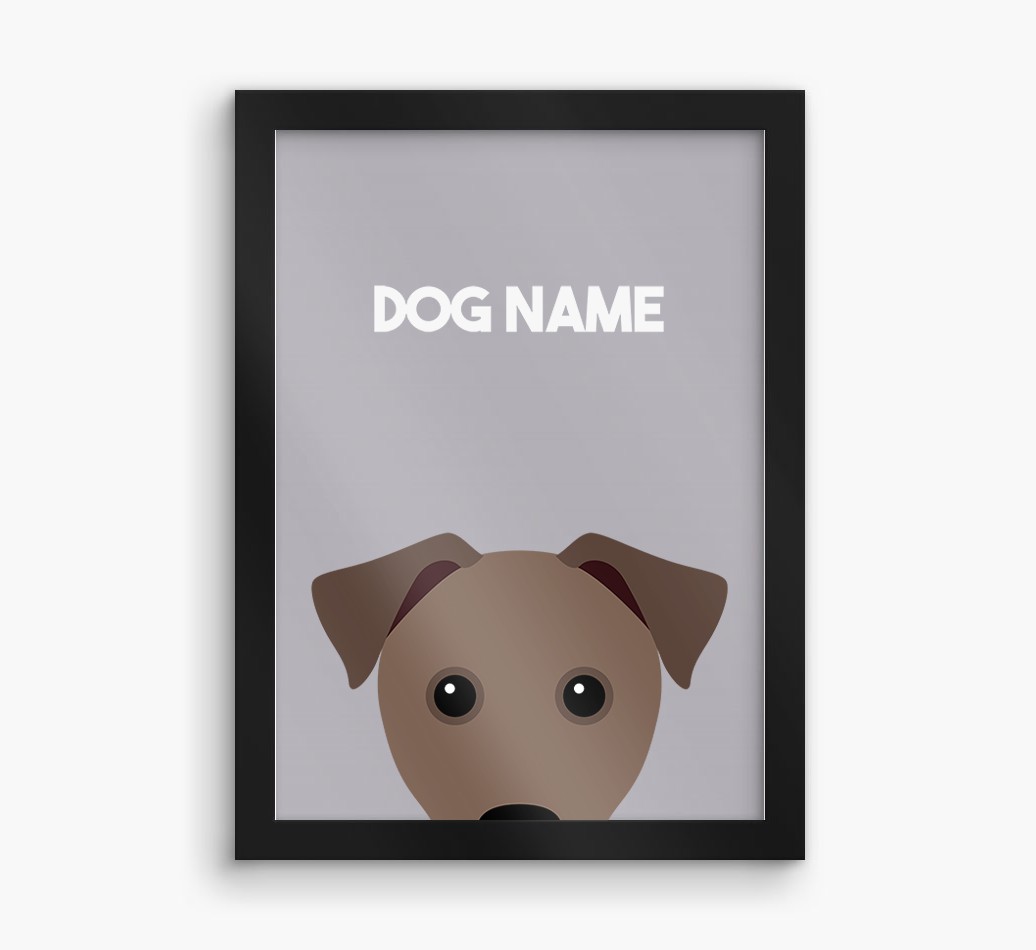 Peeking Dog: Personalized {breedFullName} Framed Print