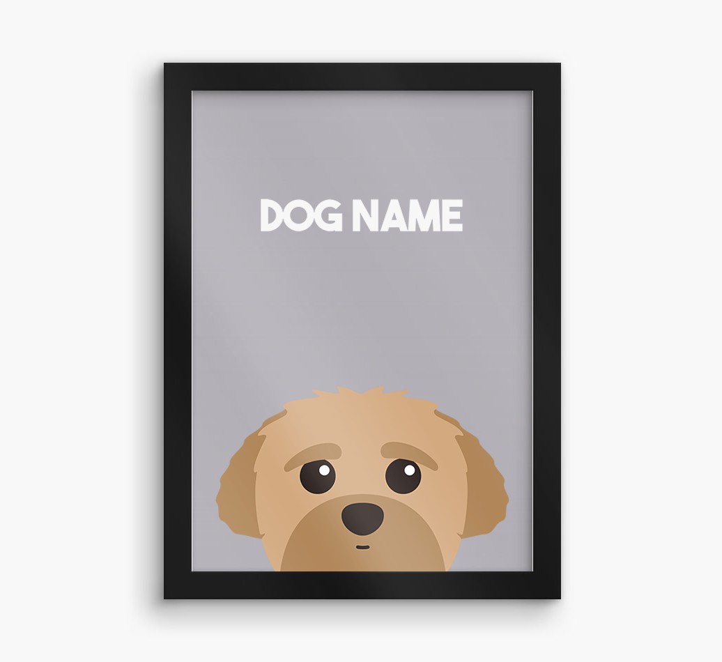 Peeking Dog: Personalised {breedFullName} Framed Print