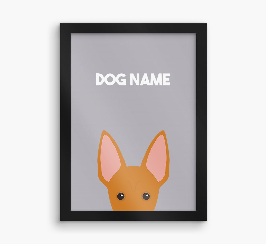 Peeking Dog: Personalized {breedFullName} Framed Print
