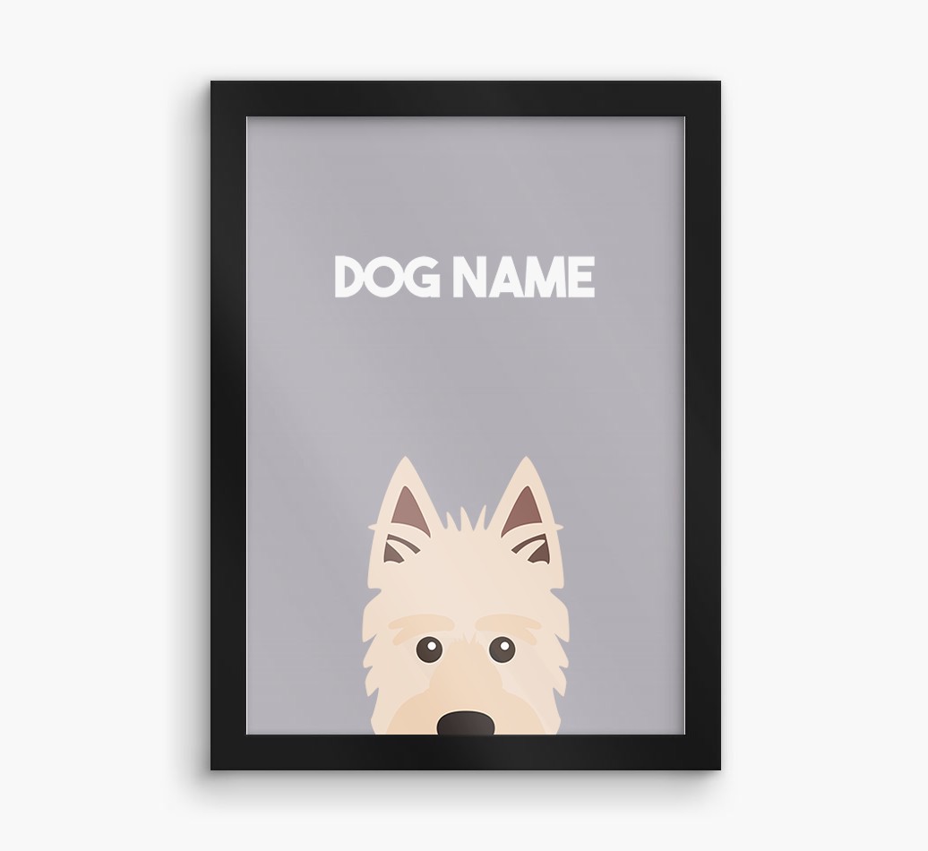 Peeking Dog: Personalized {breedFullName} Framed Print