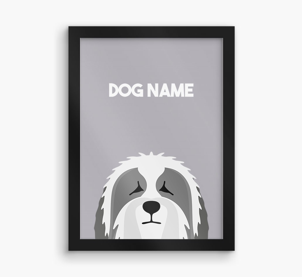 Peeking Dog: Personalised {breedFullName} Framed Print
