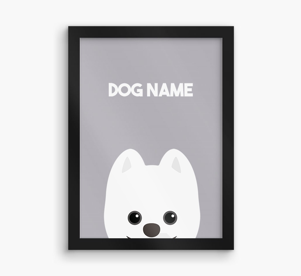 Peeking Dog: Personalised {breedFullName} Framed Print