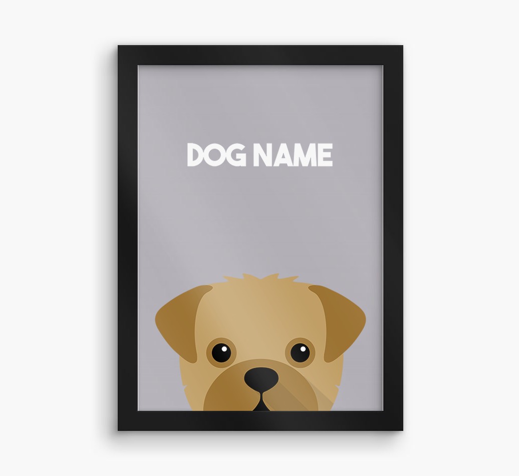 Peeking Dog: Personalised {breedFullName} Framed Print
