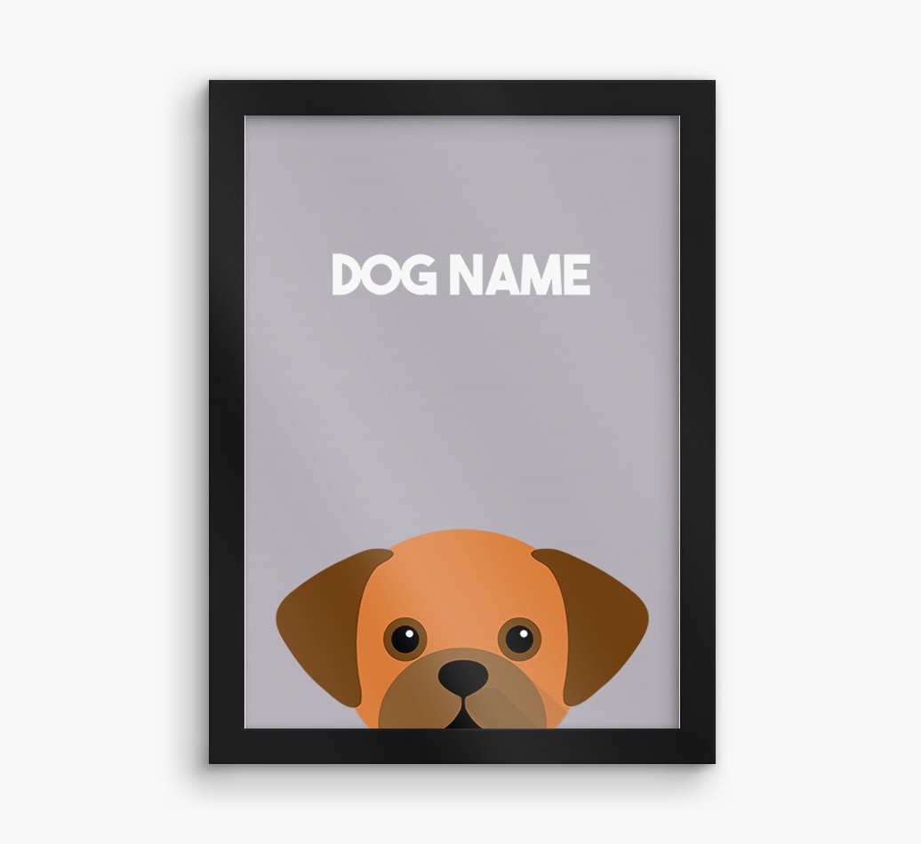 Peeking Dog: Personalised {breedFullName} Framed Print