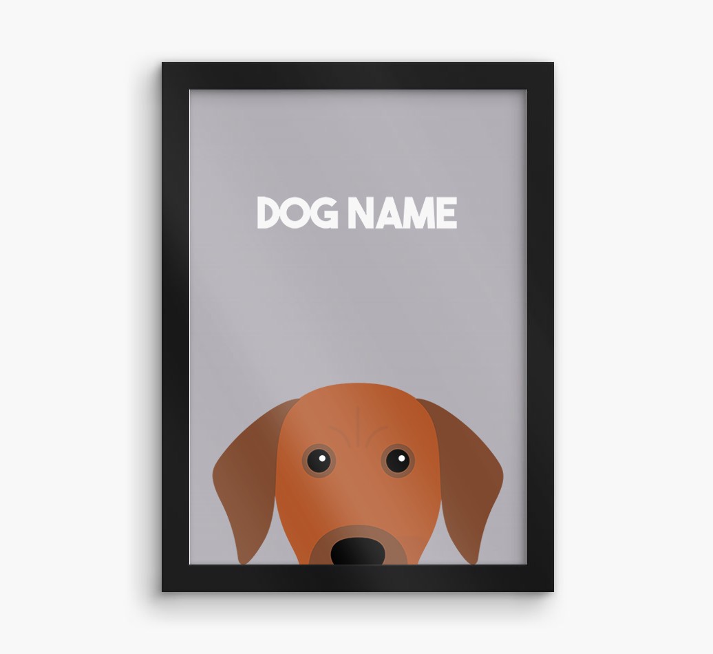 Peeking Dog: Personalised {breedFullName} Framed Print