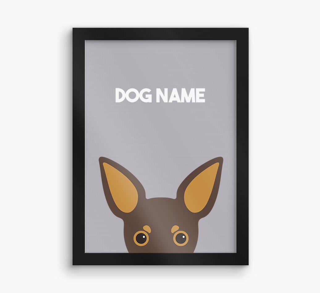 Peeking Dog: Personalised {breedFullName} Framed Print