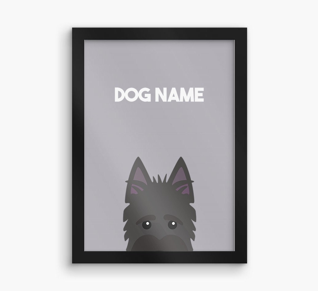 Peeking Dog: Personalised {breedFullName} Framed Print