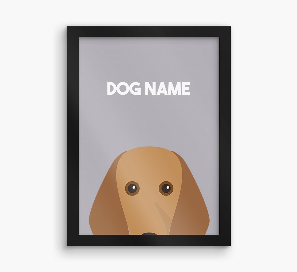 Peeking Dog: Personalised {breedFullName} Framed Print