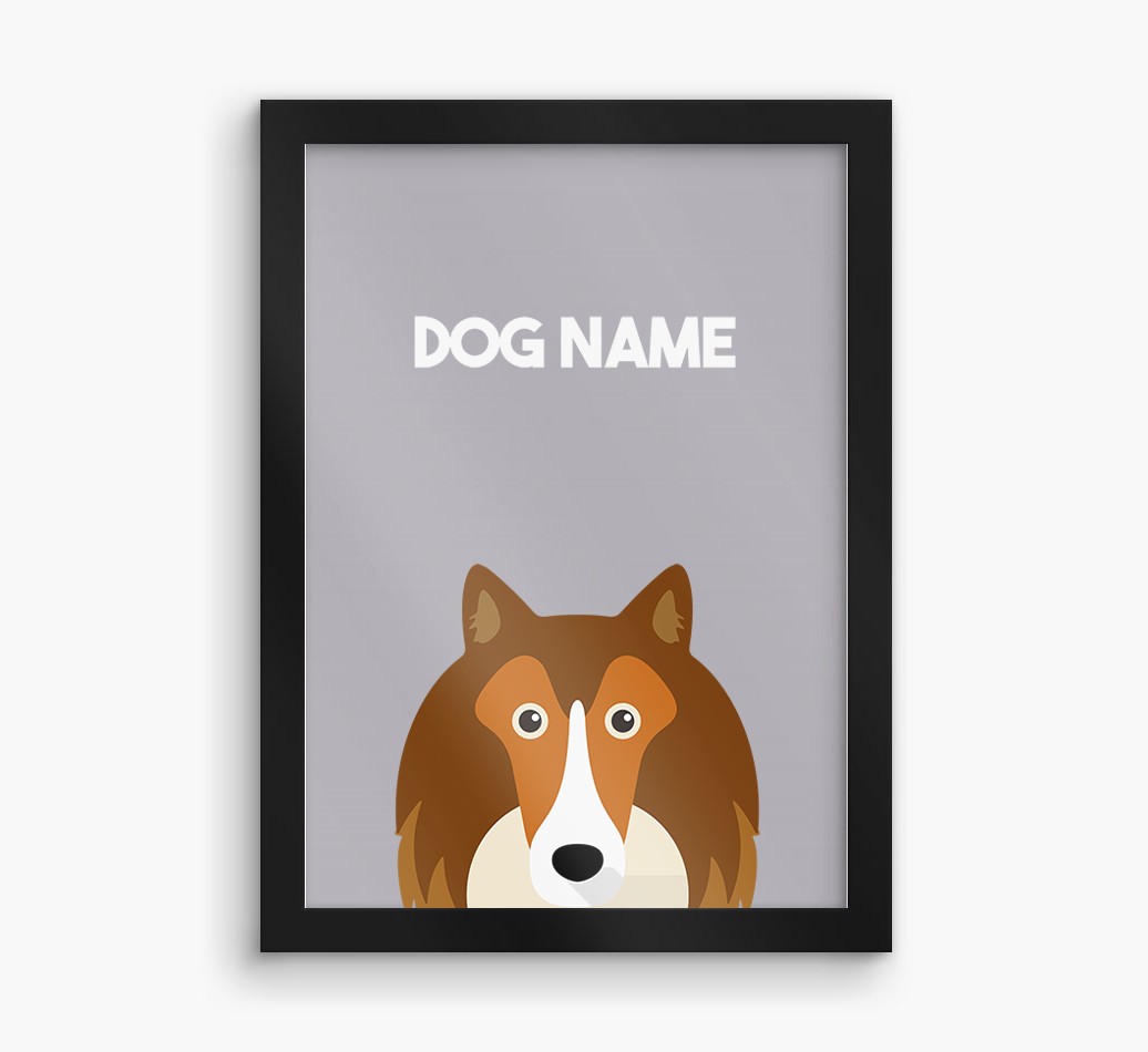 Peeking Dog: Personalized {breedFullName} Framed Print