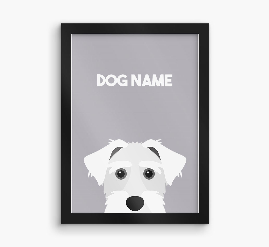 Peeking Dog: Personalised {breedFullName} Framed Print