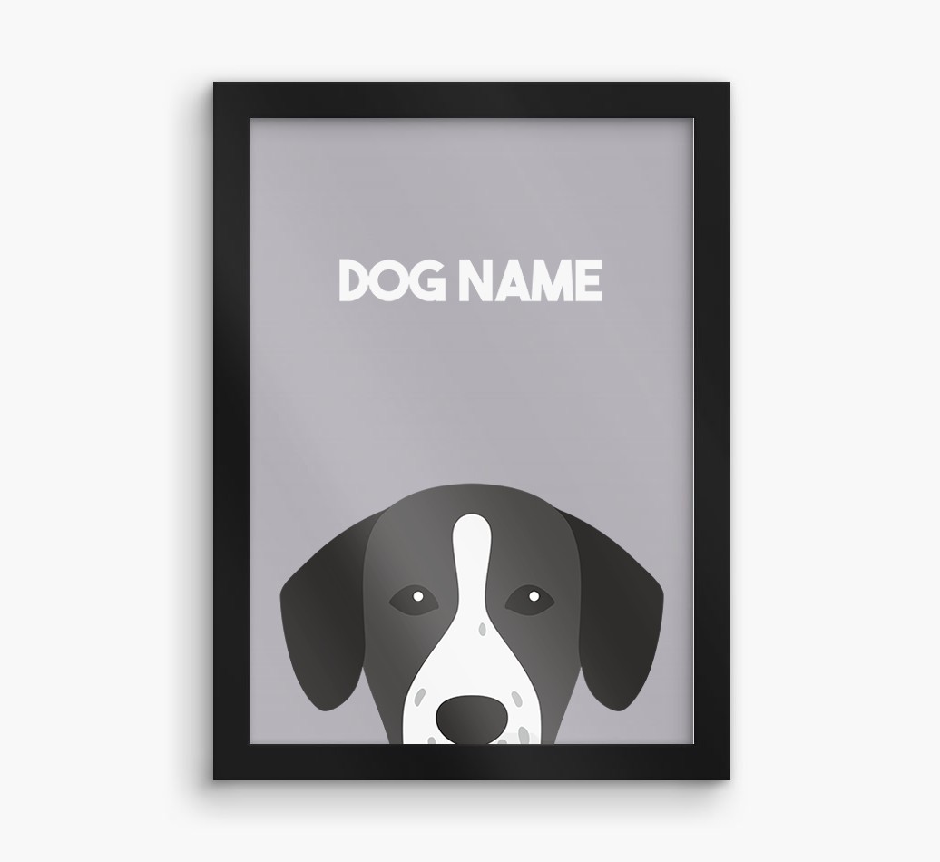 Peeking Dog: Personalised {breedFullName} Framed Print