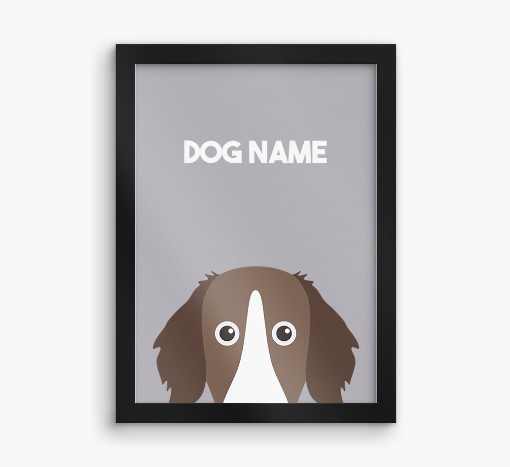 Peeking Dog: Personalised {breedFullName} Framed Print