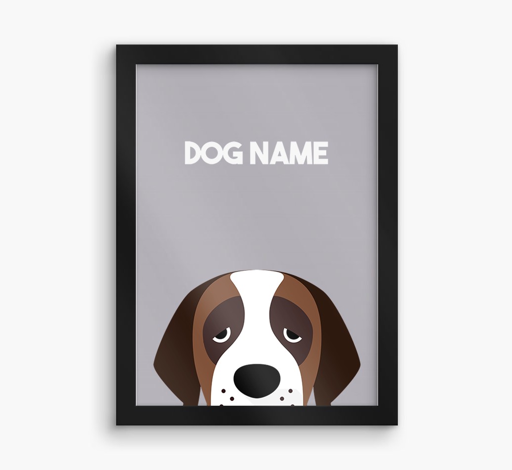 Peeking Dog: Personalised {breedFullName} Framed Print