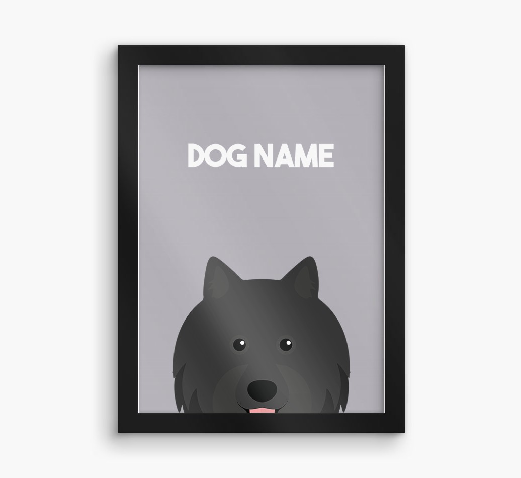 Peeking Dog: Personalized {breedFullName} Framed Print