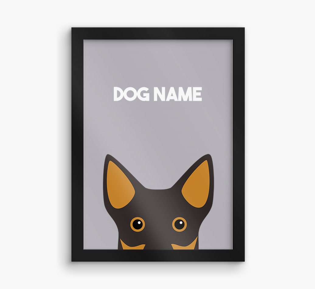 Peeking Dog: Personalised {breedFullName} Framed Print