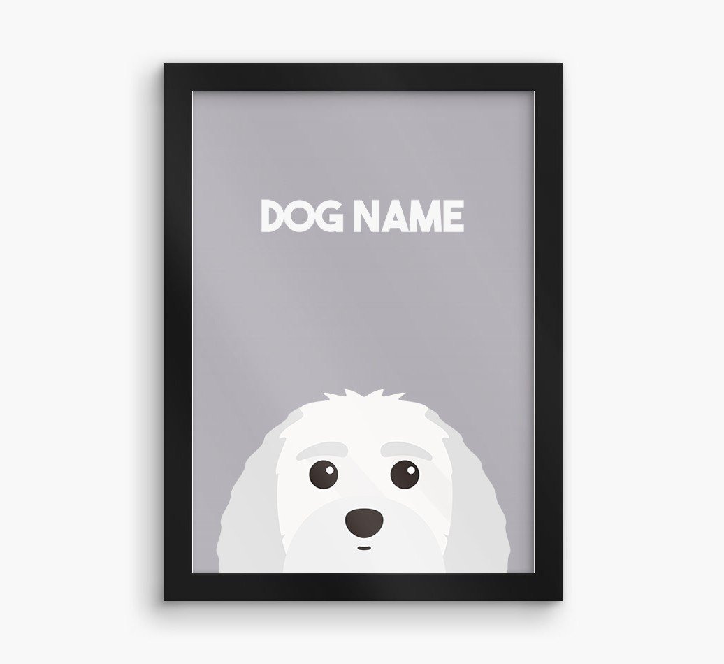 Peeking Dog: Personalised {breedFullName} Framed Print