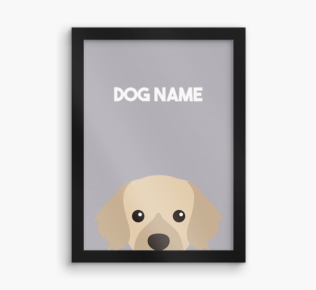 Peeking Dog: Personalised {breedFullName} Framed Print