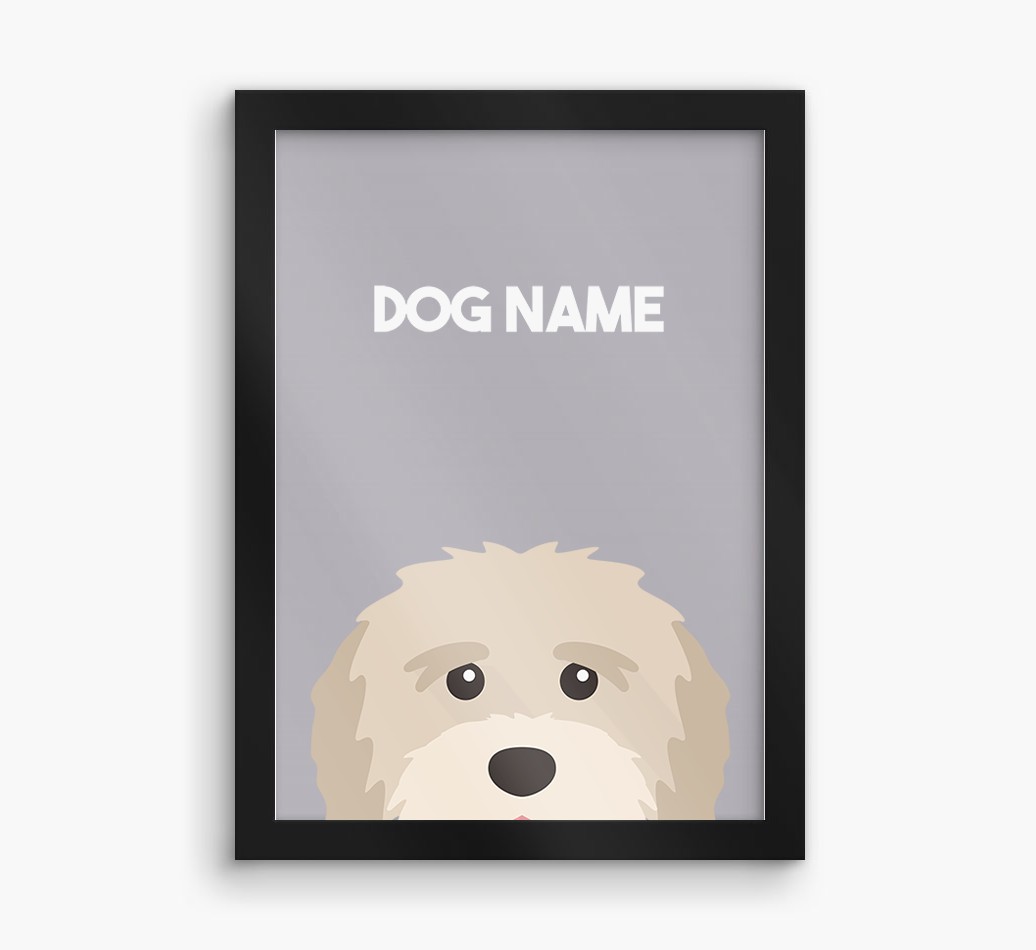 Peeking Dog: Personalised {breedFullName} Framed Print