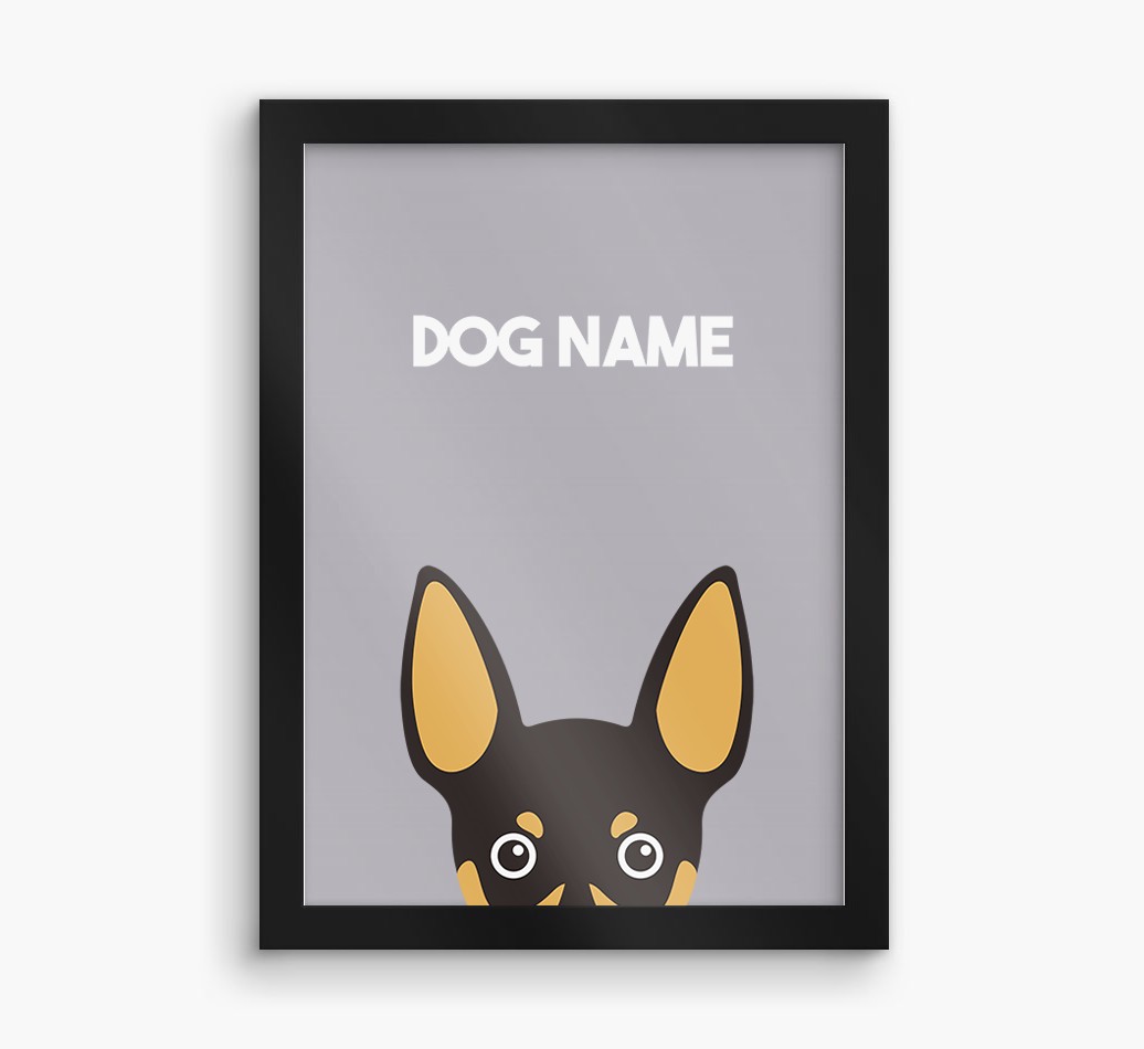 Peeking Dog: Personalised {breedFullName} Framed Print