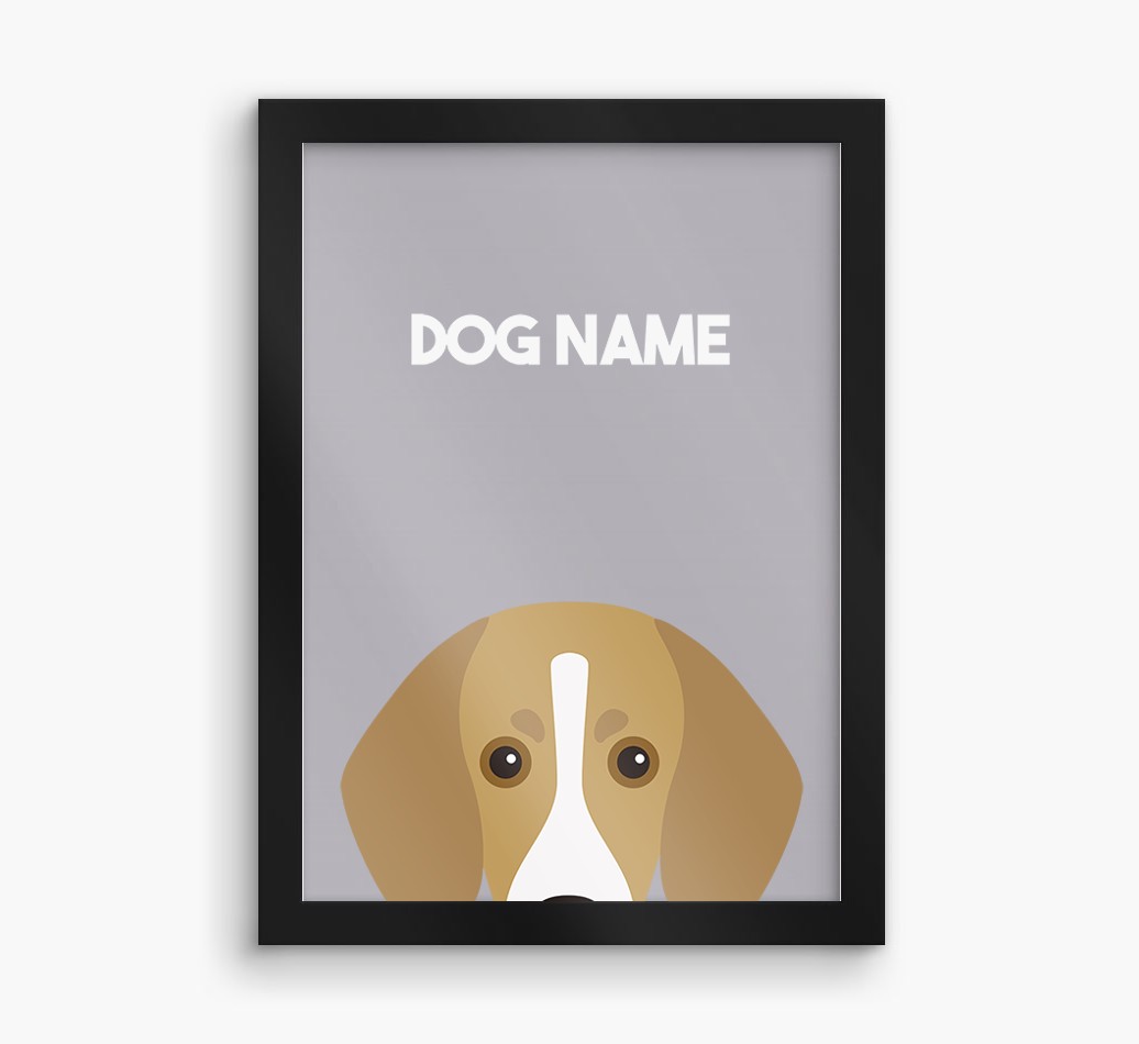 Peeking Dog: Personalised {breedFullName} Framed Print