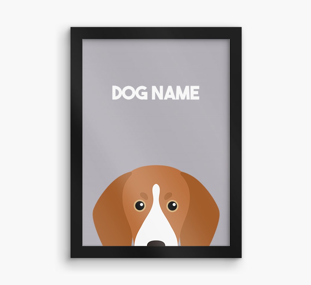 Peeking Dog: Personalized {breedFullName} Framed Print