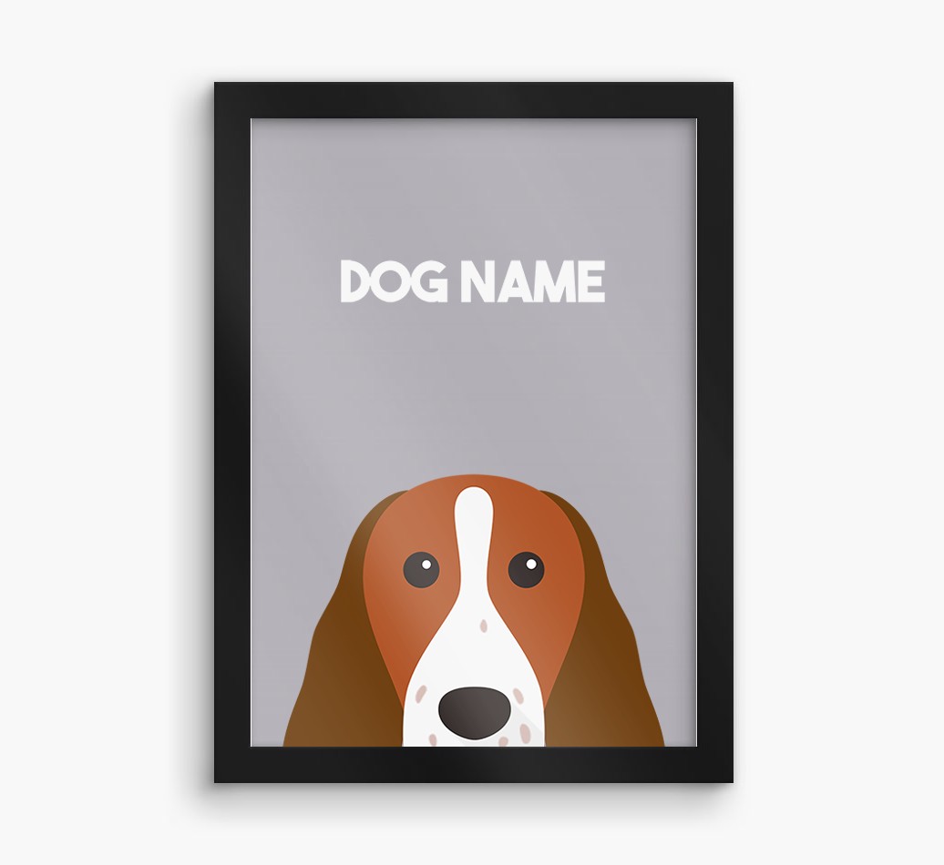 Peeking Dog: Personalised {breedFullName} Framed Print