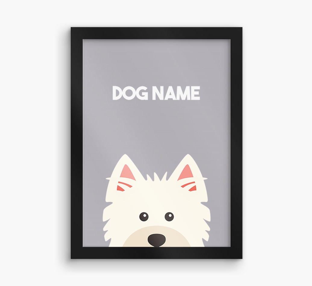 Peeking Dog: Personalised {breedFullName} Framed Print