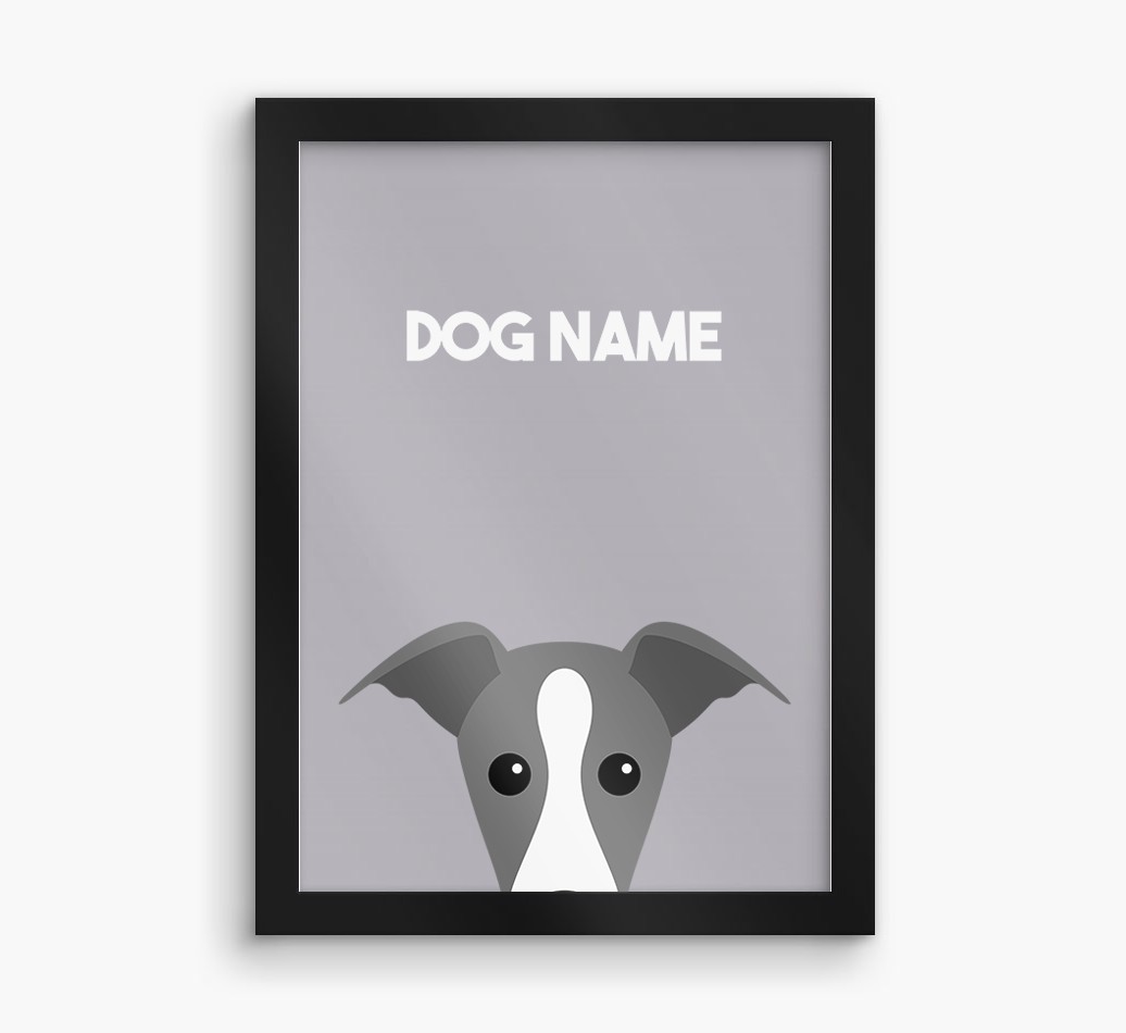 Peeking Dog: Personalised {breedFullName} Framed Print
