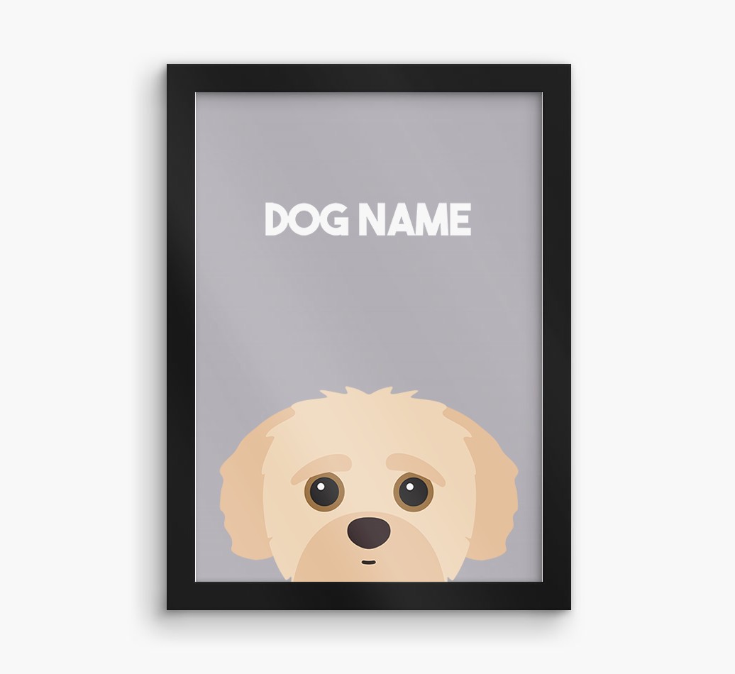 Peeking Dog: Personalised {breedFullName} Framed Print