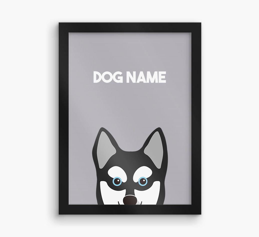 Peeking Dog: Personalized {breedFullName} Framed Print